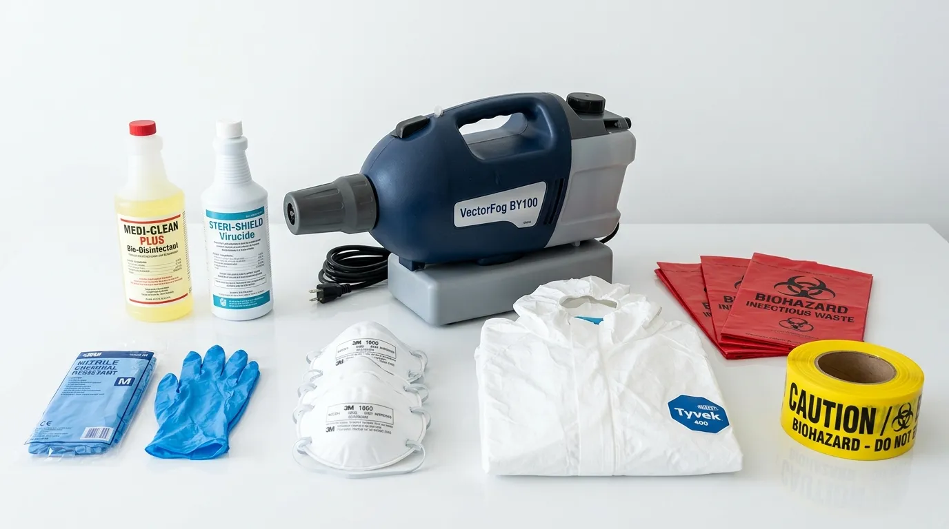 Professional biohazard remediation crew working in Inkster